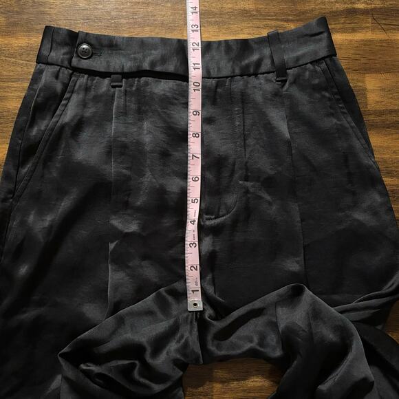 Madewell Women’s 0 Harlow Wide Leg Pant Black Satin High Rise Trouser - Picture 12 of 16